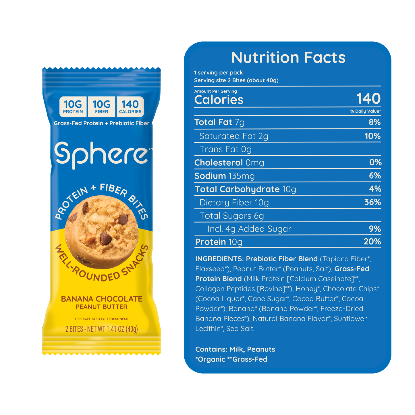 Banana Chocolate Peanut Butter Protein + Fiber Bites