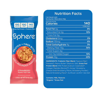 Strawberry Peanut Butter Protein + Fiber Bites